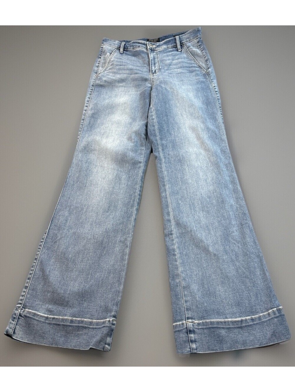 Judy Blue 11/30 Wide Leg Jeans Light Wash Stretch Denim Western Cowgirl